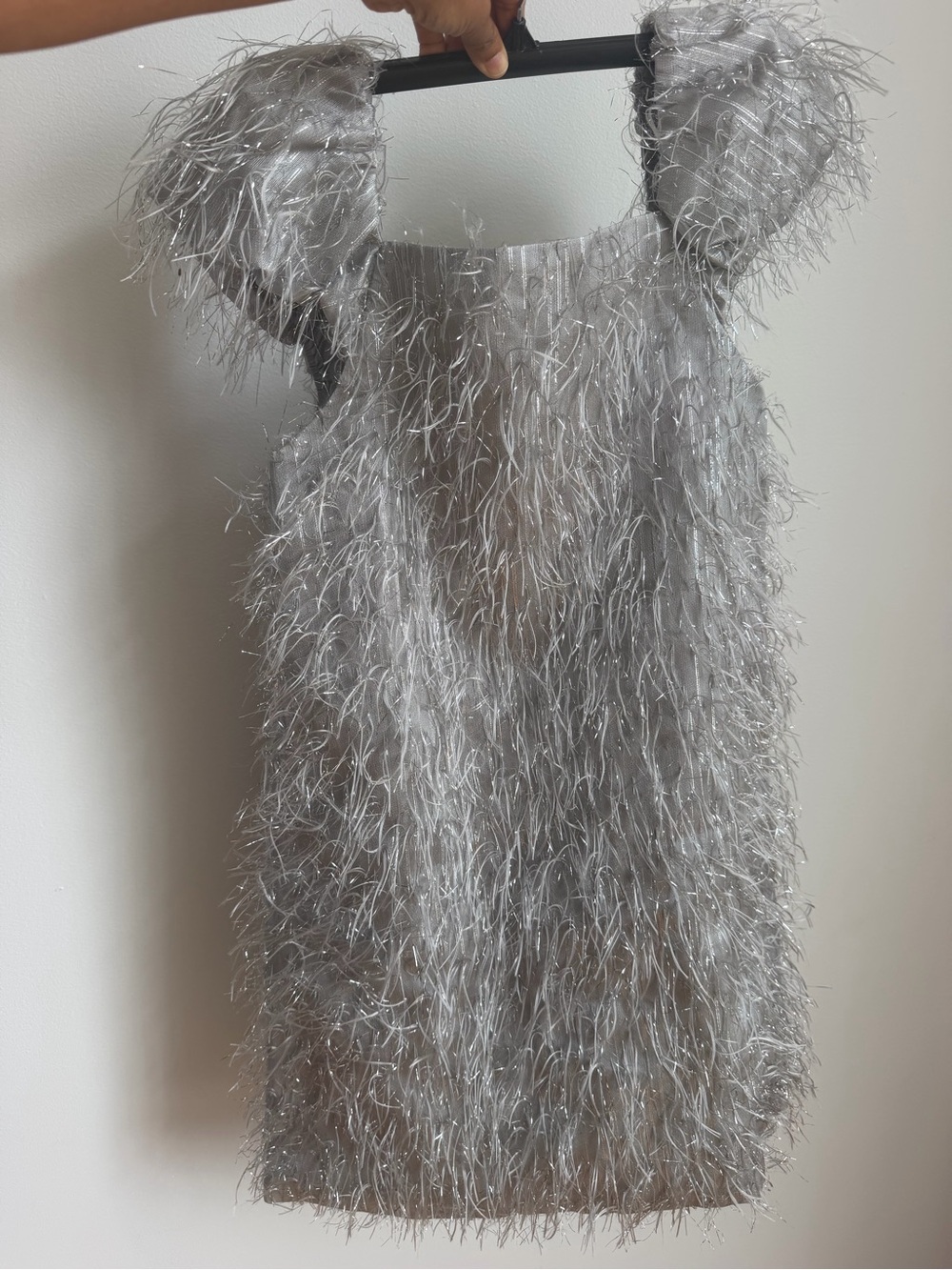 NEW GORGEOUS Girls Zara Metallic Silver Fringe Cocktail Dress